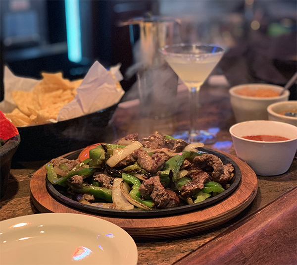 Fajitas and drinks